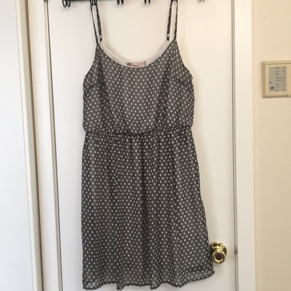 White and grey casual dress